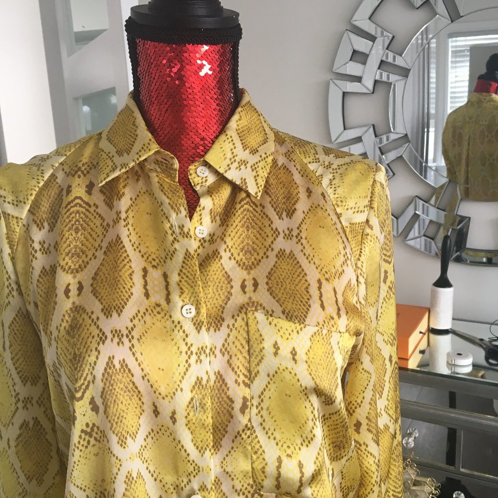 Snake Skin Print Yellow Blouse